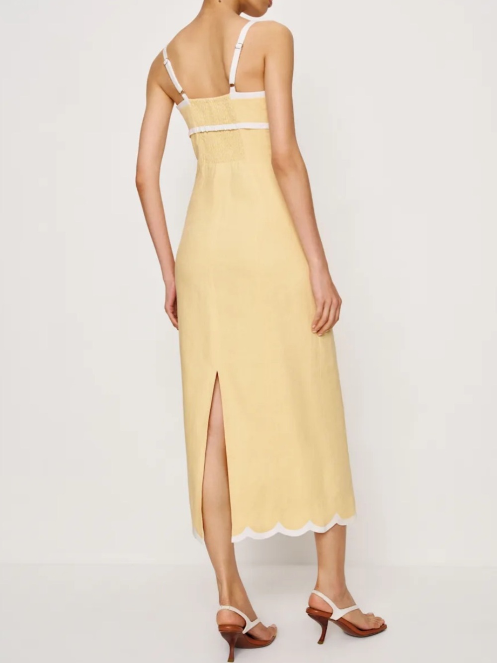 Reformation Sara Parmesan Butter Yellow Linen Dress - Picture 2 of 10